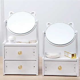 Kệ mỹ phẩm mèo kèm gương tai mèo xinh xắn