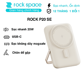 Mua Pin sạc dự phòng không dây kèm giá đỡ điện thoại Rockspace P20 SE sạc nhanh PD 20W 10000mAh - Hàng chính hãng bảo hành 12 tháng