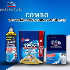 Combo bột rửa bát 2.5kg + Muối Rửa Chén Finish 4kg + Nước làm bóng ly finish 1150ml