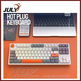 Mua Bàn phím cơ CÓ DÂY K87 sử dụng RED SWITCH trang bị đèn led RGB và có hotswap có thể thay switch dễ dàng chuyên game dành cho game thủ - JL