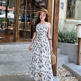 Đầm Maxi Ruzimay hai dây xếp ly ngực Dáng Dài R0700