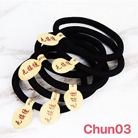 Sét 5 chun buộc tóc màu đen (mã Chun03)