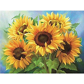 Mua Bộ tranh đính đá 5D tự làm họa tiết hoa nhiều màu sắc 40x30cm dùng trang trí nhà cửa