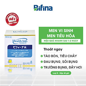 Men vi sinh Bifina Nhật Bản - Dành cho người rối loạn tiêu hóa, táo bón, chướng bụng đầy hơi - Loại R Hộp 60 gói