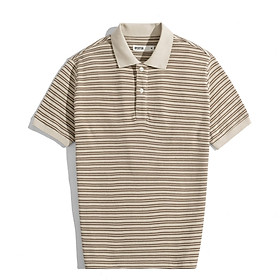 Áo Thun Nam Cao Cấp Polo Sọc Begie Nhí BY COTTON