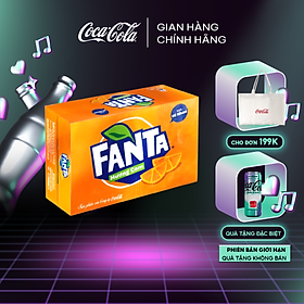 Thùng 24 Lon Nước Ngọt Có Gas Fanta Vị Cam 235ml/Lon Sale 4.4 Coca-Cola Official Store