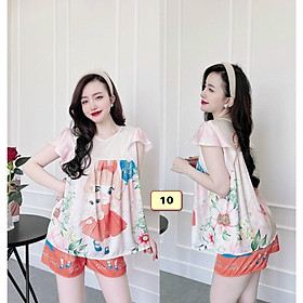 Bộ mặc nhà quần đùi nữ bằng lụa latin 45-58kg