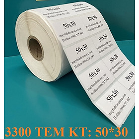 Mua Giấy in mã vạch tem thường 50x30mm cuộn 50m 2 tem/ hàng