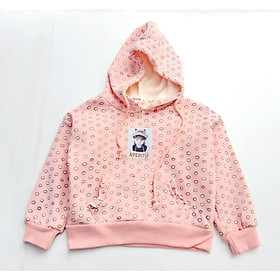 Áo HOODIE lót lông in hình bé gái 9m đến 3 tuổi