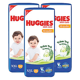 Combo 3 Tã bỉm quần HUGGIES SKINCARE gói SUPER JUMBO size XXL 54 miếng