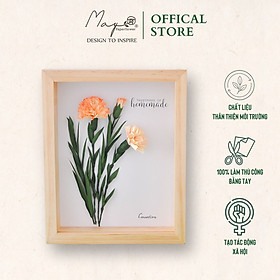 Tranh hoa giấy handmade trang trí cao cấp [20x25] cm - HOA CẨM CHƯỚNG Maypaperflower Hoa giấy nghệ thuật