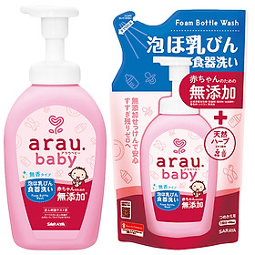 Combo Nước Rửa Bình Arau Baby  Bình 500ml + Túi 450ml