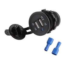 Waterproof Dual USB Motorcycle Car Power Adapter Charger Plug Socket