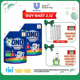 Combo 2 Túi Nước Giặt Omo Matic Bền Đẹp Cửa Trước 2.0Kg