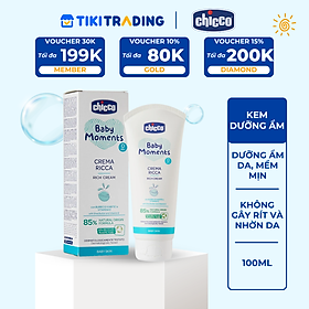 Kem dưỡng ẩm chứa Omega và vitamin E Chicco cho bé 100ml