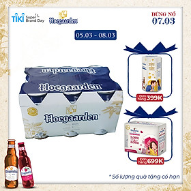 Lốc 6 lon bia Hoegaarden White (330ml/lon)