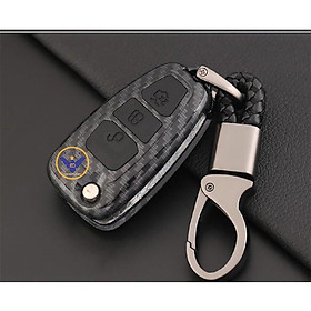 Ốp chìa khóa cacbon,kèm móc khóa cao cấp xe ô tôFord Ranger XLS, Focus, Mazda BT50