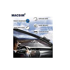 Combo cần gạt nước mưa ô tô Nano Silicon Macsim cho xe Mazda 6 2004-2014
