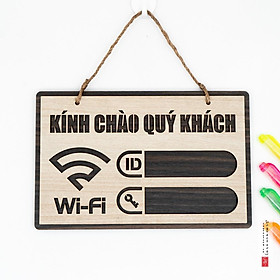 Bảng wifi treo tường trang trí decor quán bằng gỗ cắt laser SAN-WF02