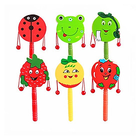 Bộ 1 Chiếc Đồ Chơi Gỗ Trống Lắc Cầm Tay Baby In Hình Ngộ Nghĩnh Đáng Yêu Cho Bé Phát Triển Khả Năng Cảm Thụ Âm Thanh Và Vận Động(Họa Tiết Ngẫu Nhiên)