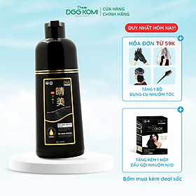 Dầu gội nhuộm tóc thảo dược DGG KOMI Việt Nam lên màu nhanh chóng chuẩn salon chiết xuất thiên nhiên dạng chai 420ml