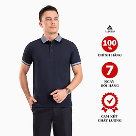 Áo Polo nam ngắn tay xanh navy Aligro ALGPLO85