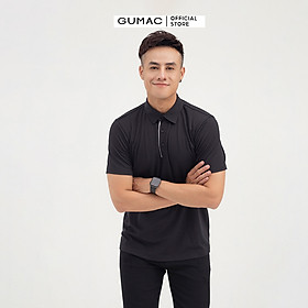 Áo polo nam GUMAC ATNC03030 phối nẹp ngực trái in chữ "G" trẻ trung
