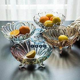 Mua Đĩa thả hoa  đĩa để hoa quả thủy tinh 3 chân trắng