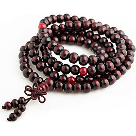 Combo Vòng đeo tay Chuỗi 108 hạt gỗ tự nhiên, Phong cách Phật Giáo, thắt nơ, Kèm túi Nhung.