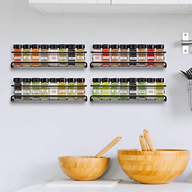 Metal Hanging Spice Shelves Rack Organizer Kitchen Wall Mounted
