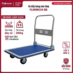 Mua Xe đẩy hàng 4 bánh gấp gọn 250kg sàn thép nhập khẩu FUJIHOME SH300   bánh xe chống ồn