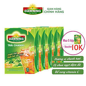 Combo 5 hộp Trà chanh hòa tan DAWNING từ bột chanh nguyên chất và mật ong giúp giải khát 280g/hộp (hộp 20 gói)