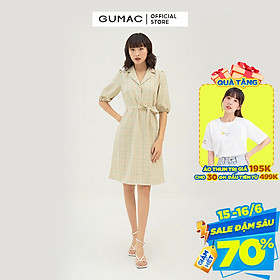 Đầm suông nữ thiết kế caro GUMAC DB316