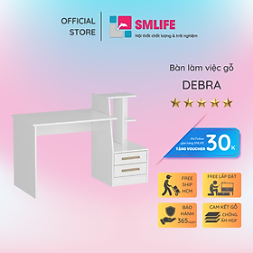 Bàn làm việc, bàn học gỗ hiện đại SMLIFE Debra | Gỗ MDF dày 17mm chống ẩm | D135xR60xC90cm