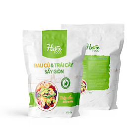 Rau củ và trái cây sấy giòn 200g HeVieFood có công dụng cung cấp các dưỡng chất cần thiết cho cơ thể, tăng cường sức đề kháng, để hệ tiêu hóa hoạt động tốt hơn, hàng công ty chính hãng Việt Nam