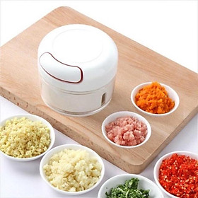 Máy xay tỏi ớt cầm tay Mini Food Chopper (máy trắng kéo tay)