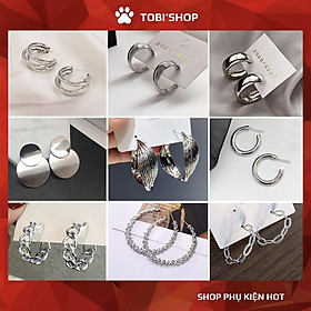 Bông Tai Nữ Mạ Bạc 925 Khuyên Tai Hàn Quốc Nữ Sành Điệu Thời Trang Cá Tính Trẻ Trung Giá Rẻ HOT - TOBI'SHOP