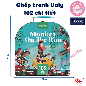 Hình ảnh Đồ Chơi Xếp Hình Puzzle MIDEER Dạng Valy Xách Tay - Chủ đề Monkey on the Run (102 Mảnh Ghép) Dành cho bé từ 4 tuổi