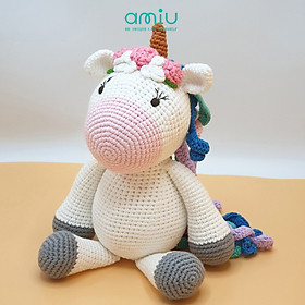 Gấu bông móc len Amigurumi cao cấp - Ngựa Pony Rainbow - SP000374