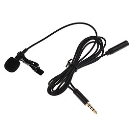 3.5mm Plug Clip-on Lapel Collar Condenser Microphone with Earphone Adapter MIC for Speech Interview Live Online Chat