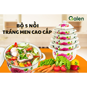 Mua Bộ 5 Nồi Men Cao Cấp Đa Năng Galen G010 Không Gỉ Siêu Bền Siêu Tiện Lợi