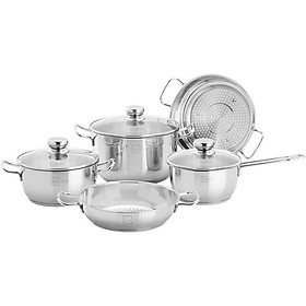 Mua Bộ Nồi Inox 3 Đáy Gồm 3 Nồi 1 Chảo 1 Xửng Fivestar FS08CG1 - Hàng Chính Hãng