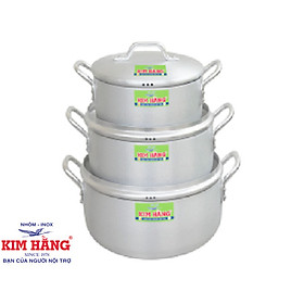 Bộ nồi Nhật Kim Hằng T3 lớn 18, 22, 26cm KHG0074 và T3 nhỏ 16, 20, 24cm