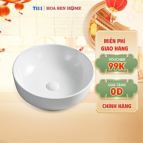 Mua Lavabo đặt bàn TUSLO L006 chất liệu gốm sứ tráng men  lớp phủ Ceramic công nghệ men Nano kháng khuẩn - Hoa Sen Home - Hàng chính hãng