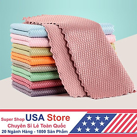Mua Khăn Lau Bát T6 - Lau Kính - Lau Đa Năng - Công Nghệ Mới Không Xù Lông 25x25cm