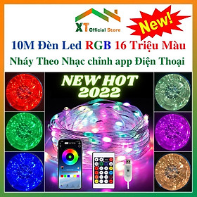 dây đèn led chống thấm nước nhảy theo hiệu ứng âm thanh có bấm điều khiển từ xa, kết nối điện thoại dài 10met