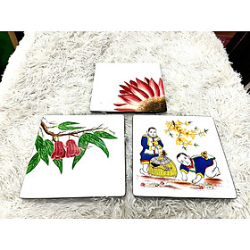 Mua Dĩa vuông sơn mài cao cấp Thanh Bình Lê họa tiết da dạng
