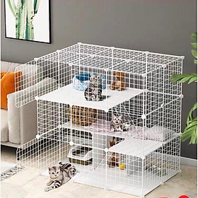 Mua COMBO CHUỒNG QUÂY NHƯ ẢNH - (34 tấm lưới  16 tấm nhựa  2 cửa vuông  2 cầu thang)
