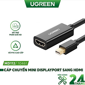 Cáp chuyển đổi Mini DisplayPort sang HDMI female UGREEN MD112 18cm - Hàng chính hãng