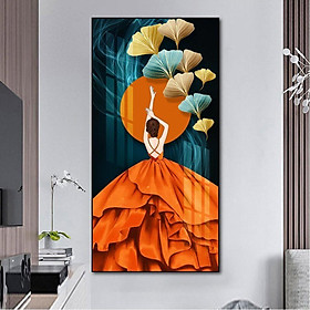 Hình ảnh Tranh treo tường tráng gương cô gái nghệ thuật decor trang trí cầu thang, phòng ngủ và phòng khách cao cấp khổ lớn 30x60